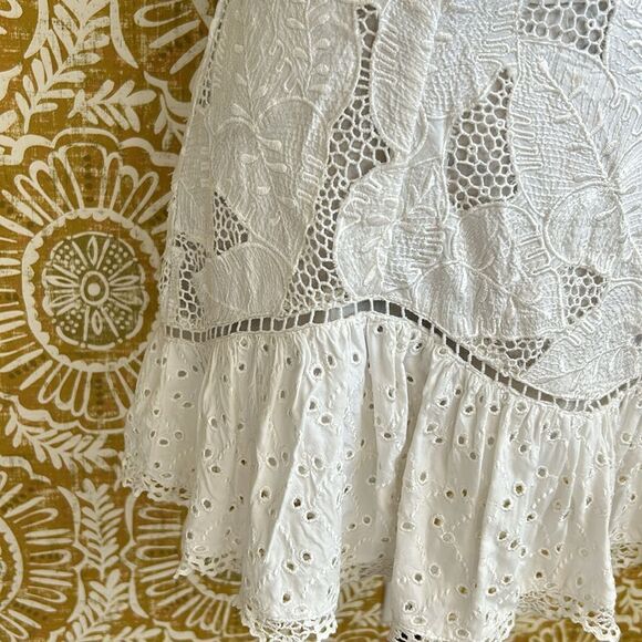 NWT LoveShackFancy Omi Handkerchief Top & Eliza Skirt Rare Embroidered Set sz XS - Picture 8 of 16